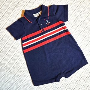 Golf Romper NEW Nursery Rhymes Size 18 months Dark Blue Romper  Golf Embroidery